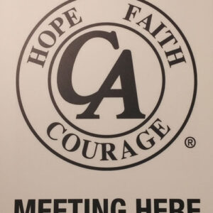 Meeting Here Sign (English)